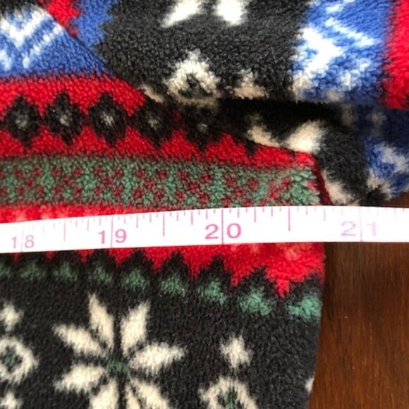 L. L. BEAN Vintage 1/4 Zip Fleece Snowflake Print Medium - Picture 16 of 16